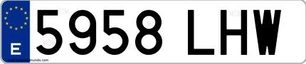 Ejemplo de matrícula española 5958 LHW