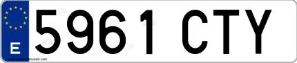 Ejemplo de matrícula española 5961 CTY