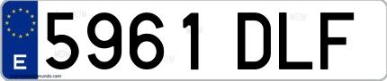 Ejemplo de matrícula española 5961 DLF