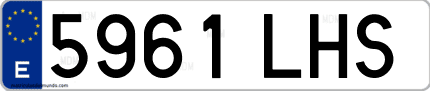 Ejemplo de matrícula de coche ordinaria 5961 LHS