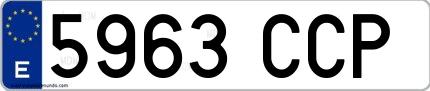 Ejemplo de matrícula española 5963 CCP