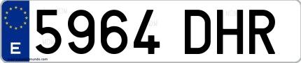 Ejemplo de matrícula española 5964 DHR