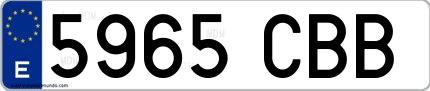Ejemplo de matrícula española 5965 CBB