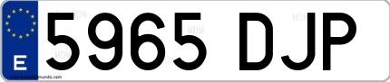Ejemplo de matrícula española 5965 DJP
