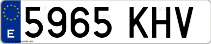 Ejemplo de matrícula de coche ordinaria 5965 KHV