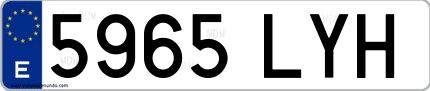 Ejemplo de matrícula española 5965 LYH