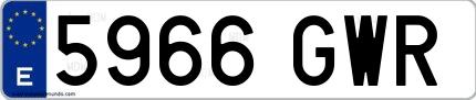 Ejemplo de matrícula española 5966 GWR