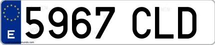 Ejemplo de matrícula española 5967 CLD