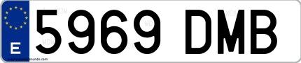 Ejemplo de matrícula española 5969 DMB