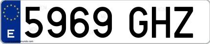 Ejemplo de matrícula española 5969 GHZ