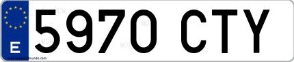 Ejemplo de matrícula española 5970 CTY