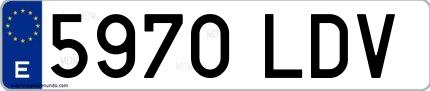 Ejemplo de matrícula española 5970 LDV