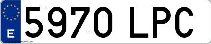 Ejemplo de matrícula española 5970 LPC