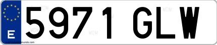 Ejemplo de matrícula española 5971 GLW