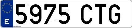 Ejemplo de matrícula española 5975 CTG