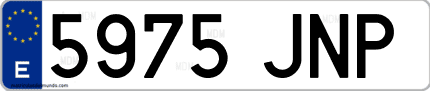Ejemplo de matrícula de coche ordinaria 5975 JNP