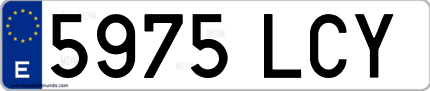 Ejemplo de matrícula de coche ordinaria 5975 LCY