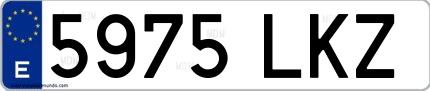 Ejemplo de matrícula española 5975 LKZ