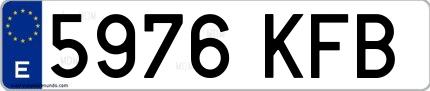 Ejemplo de matrícula española 5976 KFB