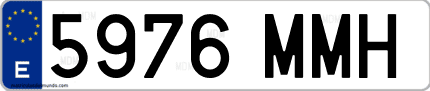 Ejemplo de matrícula de coche ordinaria 5976 MMH