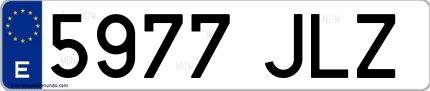 Ejemplo de matrícula española 5977 JLZ