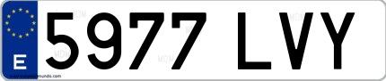Ejemplo de matrícula española 5977 LVY