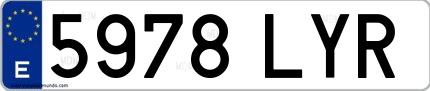 Ejemplo de matrícula española 5978 LYR