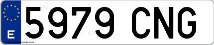 Ejemplo de matrícula española 5979 CNG