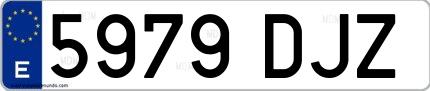 Ejemplo de matrícula española 5979 DJZ