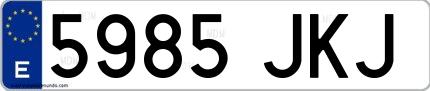 Ejemplo de matrícula española 5985 JKJ
