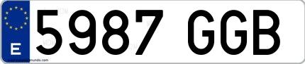Ejemplo de matrícula española 5987 GGB