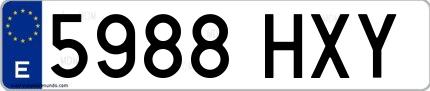 Ejemplo de matrícula española 5988 HXY