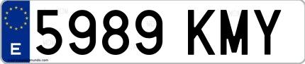 Ejemplo de matrícula española 5989 KMY