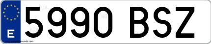 Ejemplo de matrícula española 5990 BSZ