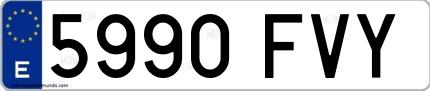 Ejemplo de matrícula española 5990 FVY