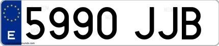 Ejemplo de matrícula española 5990 JJB