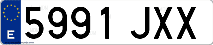 Ejemplo de matrícula de coche ordinaria 5991 JXX