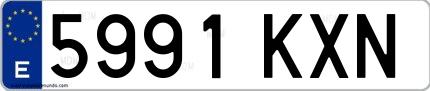 Ejemplo de matrícula española 5991 KXN