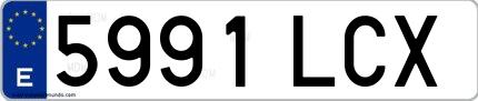 Ejemplo de matrícula española 5991 LCX