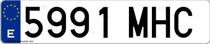 Ejemplo de matrícula española 5991 MHC