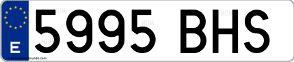 Ejemplo de matrícula de coche ordinaria 5995 BHS