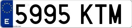 Ejemplo de matrícula española 5995 KTM
