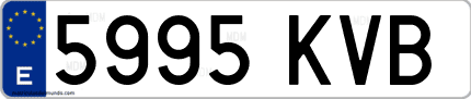 Ejemplo de matrícula de coche ordinaria 5995 KVB