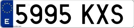 Ejemplo de matrícula española 5995 KXS
