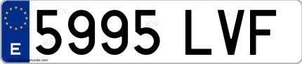 Ejemplo de matrícula española 5995 LVF
