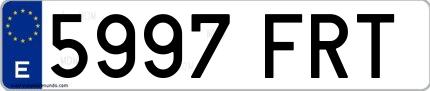 Ejemplo de matrícula española 5997 FRT