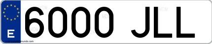 Ejemplo de matrícula española 6000 JLL