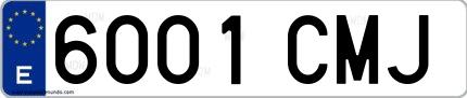 Ejemplo de matrícula española 6001 CMJ