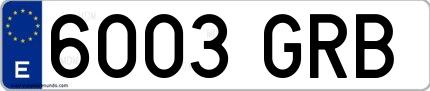Ejemplo de matrícula española 6003 GRB