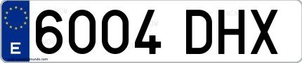 Ejemplo de matrícula española 6004 DHX
